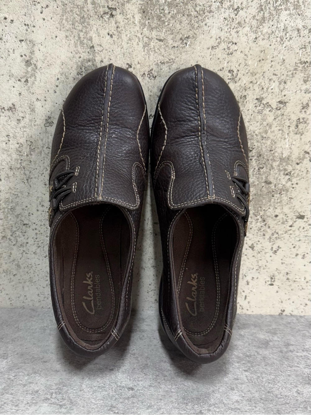 Clarks Ashland Cove Brown Leather Comfort Slip On Shoes Womens 6.5 - Picture 8 of 10